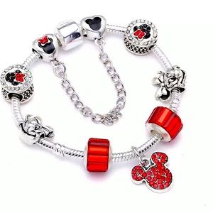 New Disney 925 Silver Mickey Mouse Charm Bracelet
